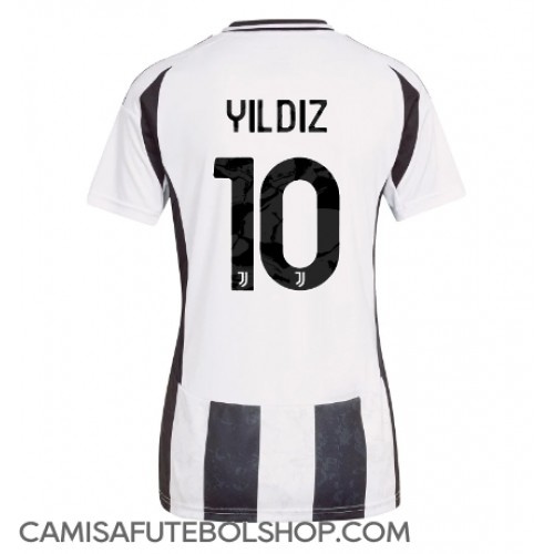 Camisa de time de futebol Juventus Kenan Yildiz #10 Replicas 1º Equipamento Feminina 2024-25 Manga Curta